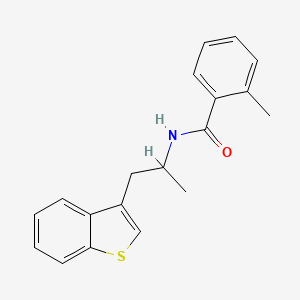 molecular formula C19H19NOS B2893183 N-[1-(1-benzothiophen-3-yl)propan-2-yl]-2-methylbenzamide CAS No. 2034367-62-7
