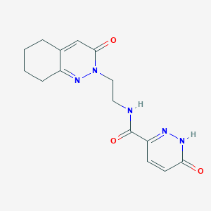 molecular formula C15H17N5O3 B2893223 6-oxo-N-(2-(3-oxo-5,6,7,8-tetrahydrocinnolin-2(3H)-yl)ethyl)-1,6-dihydropyridazine-3-carboxamide CAS No. 2034562-69-9