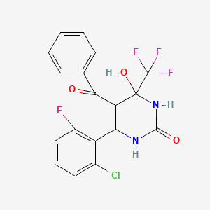 5-Benzoyl-6-(2-chloro-6-fluorophenyl)-4-hydroxy-4-(trifluoromethyl)-1,3-diazinan-2-one
