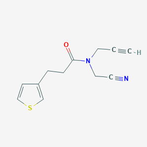 molecular formula C12H12N2OS B2893230 N-(Cyanomethyl)-N-prop-2-ynyl-3-thiophen-3-ylpropanamide CAS No. 1825647-34-4