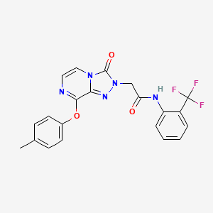 molecular formula C21H16F3N5O3 B2893238 2-[8-(4-methylphenoxy)-3-oxo-2H,3H-[1,2,4]triazolo[4,3-a]pyrazin-2-yl]-N-[2-(trifluoromethyl)phenyl]acetamide CAS No. 1251544-45-2