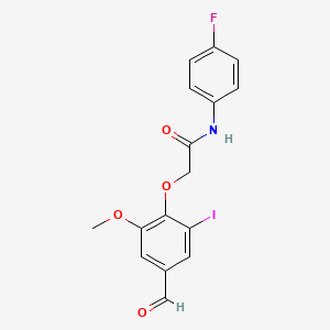 molecular formula C16H13FINO4 B2893241 N-(4-fluorophenyl)-2-(4-formyl-2-iodo-6-methoxyphenoxy)acetamide CAS No. 552854-23-6