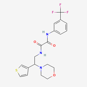 molecular formula C19H20F3N3O3S B2893243 N-[2-(morpholin-4-yl)-2-(thiophen-3-yl)ethyl]-N'-[3-(trifluoromethyl)phenyl]ethanediamide CAS No. 946356-06-5