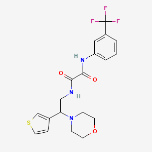 molecular formula C19H20F3N3O3S B2893243 N1-(2-morpholino-2-(thiophen-3-yl)ethyl)-N2-(3-(trifluoromethyl)phenyl)oxalamide CAS No. 946356-06-5