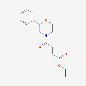 molecular formula C16H21NO4 B2893245 Ethyl 4-oxo-4-(2-phenylmorpholin-4-yl)butanoate CAS No. 1210625-46-9