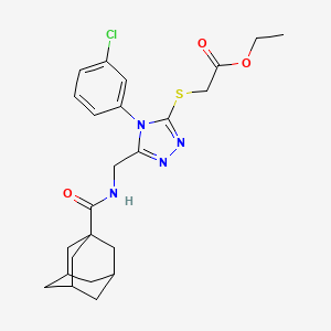 molecular formula C24H29ClN4O3S B2893281 ethyl 2-[(5-{[(adamantan-1-yl)formamido]methyl}-4-(3-chlorophenyl)-4H-1,2,4-triazol-3-yl)sulfanyl]acetate CAS No. 476439-29-9