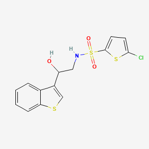 molecular formula C14H12ClNO3S3 B2893318 N-[2-(1-benzothiophen-3-yl)-2-hydroxyethyl]-5-chlorothiophene-2-sulfonamide CAS No. 2034407-23-1