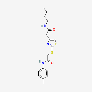 molecular formula C18H23N3O2S2 B2893336 N-butyl-2-(2-((2-oxo-2-(p-tolylamino)ethyl)thio)thiazol-4-yl)acetamide CAS No. 941921-89-7