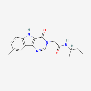 molecular formula C17H20N4O2 B2893343 N-(sec-butyl)-2-(8-methyl-4-oxo-4,5-dihydro-3H-pyrimido[5,4-b]indol-3-yl)acetamide CAS No. 1207051-74-8