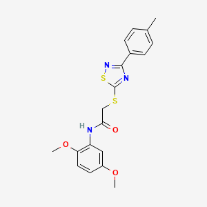 molecular formula C19H19N3O3S2 B2893345 N-(2,5-dimethoxyphenyl)-2-((3-(p-tolyl)-1,2,4-thiadiazol-5-yl)thio)acetamide CAS No. 864917-29-3