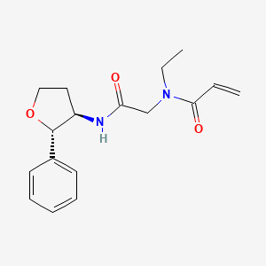 molecular formula C17H22N2O3 B2893351 N-Ethyl-N-[2-oxo-2-[[(2S,3R)-2-phenyloxolan-3-yl]amino]ethyl]prop-2-enamide CAS No. 2361859-55-2