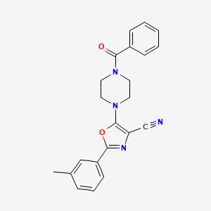 molecular formula C22H20N4O2 B2893352 5-(4-benzoylpiperazin-1-yl)-2-(3-methylphenyl)-1,3-oxazole-4-carbonitrile CAS No. 946277-82-3