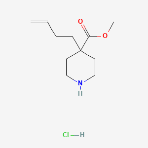 molecular formula C11H20ClNO2 B2893358 Methyl 4-(but-3-en-1-yl)piperidine-4-carboxylate hydrochloride CAS No. 2228301-36-6