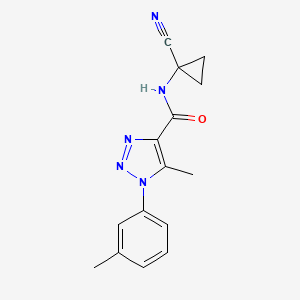 molecular formula C15H15N5O B2893368 N-(1-Cyanocyclopropyl)-5-methyl-1-(3-methylphenyl)triazole-4-carboxamide CAS No. 2418649-72-4