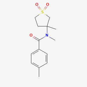 molecular formula C14H19NO3S B2893386 N,4-dimethyl-N-(3-methyl-1,1-dioxo-1lambda6-thiolan-3-yl)benzamide CAS No. 694502-06-2