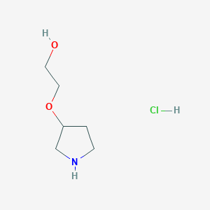 molecular formula C6H14ClNO2 B2893388 2-Pyrrolidin-3-yloxyethanol;hydrochloride CAS No. 2309449-72-5