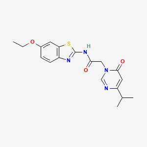 molecular formula C18H20N4O3S B2893405 N-(6-ethoxybenzo[d]thiazol-2-yl)-2-(4-isopropyl-6-oxopyrimidin-1(6H)-yl)acetamide CAS No. 1226457-40-4