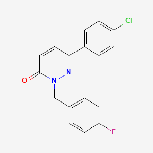 molecular formula C17H12ClFN2O B2893406 6-(4-chlorophenyl)-2-[(4-fluorophenyl)methyl]-2,3-dihydropyridazin-3-one CAS No. 942007-43-4