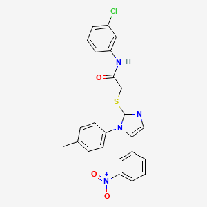 molecular formula C24H19ClN4O3S B2893440 N-(3-chlorophenyl)-2-((5-(3-nitrophenyl)-1-(p-tolyl)-1H-imidazol-2-yl)thio)acetamide CAS No. 1234856-37-1