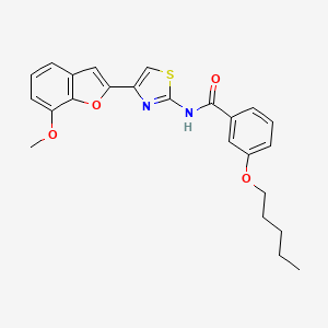 molecular formula C24H24N2O4S B2893457 N-(4-(7-methoxybenzofuran-2-yl)thiazol-2-yl)-3-(pentyloxy)benzamide CAS No. 921869-75-2