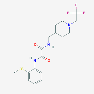 molecular formula C17H22F3N3O2S B2893461 N'-[2-(methylsulfanyl)phenyl]-N-{[1-(2,2,2-trifluoroethyl)piperidin-4-yl]methyl}ethanediamide CAS No. 2320473-03-6