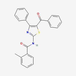 molecular formula C24H18N2O2S B2893494 N-(5-benzoyl-4-phenyl-1,3-thiazol-2-yl)-2-methylbenzamide CAS No. 312605-64-4