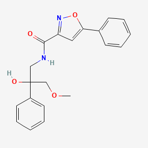 molecular formula C20H20N2O4 B2893497 N-(2-hydroxy-3-methoxy-2-phenylpropyl)-5-phenyl-1,2-oxazole-3-carboxamide CAS No. 2034318-34-6