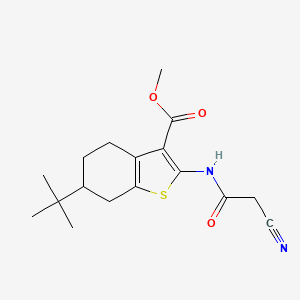 molecular formula C17H22N2O3S B2893521 Methyl 6-tert-butyl-2-[(cyanoacetyl)amino]-4,5,6,7-tetrahydro-1-benzothiophene-3-carboxylate CAS No. 667436-19-3