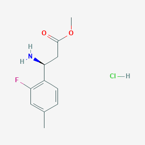 molecular formula C11H15ClFNO2 B2893543 methyl (3S)-3-amino-3-(2-fluoro-4-methylphenyl)propanoate hydrochloride CAS No. 2408938-61-2