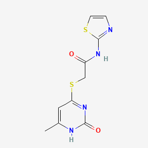 2-((6-methyl-2-oxo-1,2-dihydropyrimidin-4-yl)thio)-N-(thiazol-2-yl)acetamide