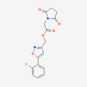 (5-(2-Fluorophenyl)isoxazol-3-yl)methyl 2-(2,5-dioxopyrrolidin-1-yl)acetate