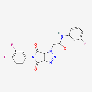 2-[5-(3,4-difluorophenyl)-4,6-dioxo-4,5,6,6a-tetrahydropyrrolo[3,4-d][1,2,3]triazol-1(3aH)-yl]-N-(3-fluorophenyl)acetamide