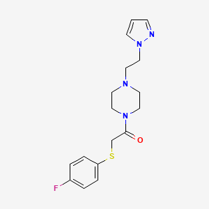 1-(4-(2-(1H-pyrazol-1-yl)ethyl)piperazin-1-yl)-2-((4-fluorophenyl)thio)ethanone