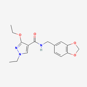N-(benzo[d][1,3]dioxol-5-ylmethyl)-3-ethoxy-1-ethyl-1H-pyrazole-4-carboxamide