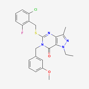 5-((2-chloro-6-fluorobenzyl)thio)-1-ethyl-6-(3-methoxybenzyl)-3-methyl-1H-pyrazolo[4,3-d]pyrimidin-7(6H)-one