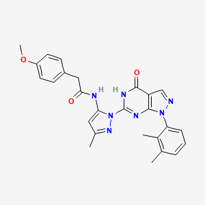 N-(1-(1-(2,3-dimethylphenyl)-4-oxo-4,5-dihydro-1H-pyrazolo[3,4-d]pyrimidin-6-yl)-3-methyl-1H-pyrazol-5-yl)-2-(4-methoxyphenyl)acetamide