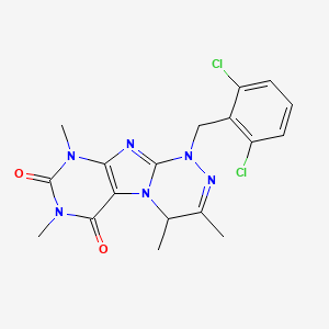 1-(2,6-dichlorobenzyl)-3,4,7,9-tetramethyl-7,9-dihydro-[1,2,4]triazino[3,4-f]purine-6,8(1H,4H)-dione