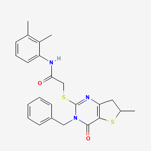 molecular formula C24H25N3O2S2 B2893612 2-({3-benzyl-6-methyl-4-oxo-3H,4H,6H,7H-thieno[3,2-d]pyrimidin-2-yl}sulfanyl)-N-(2,3-dimethylphenyl)acetamide CAS No. 689262-80-4
