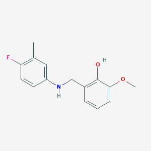 molecular formula C15H16FNO2 B2893613 2-{[(4-Fluoro-3-methylphenyl)amino]methyl}-6-methoxyphenol CAS No. 1232793-14-4