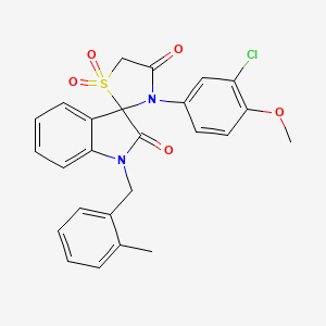 3'-(3-Chloro-4-methoxyphenyl)-1-(2-methylbenzyl)spiro[indoline-3,2'-thiazolidine]-2,4'-dione 1',1'-dioxide