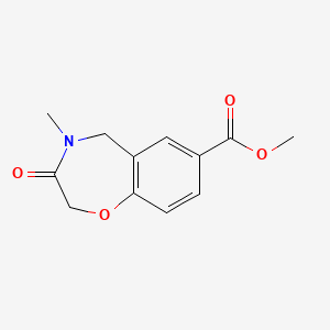 molecular formula C12H13NO4 B2893646 Methyl 4-methyl-3-oxo-2,3,4,5-tetrahydro-1,4-benzoxazepine-7-carboxylate CAS No. 1708179-07-0