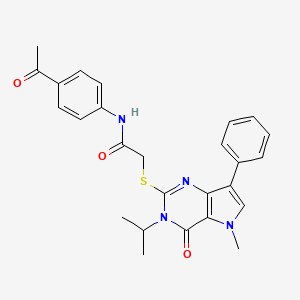 N-(4-acetylphenyl)-2-((3-isopropyl-5-methyl-4-oxo-7-phenyl-4,5-dihydro-3H-pyrrolo[3,2-d]pyrimidin-2-yl)thio)acetamide