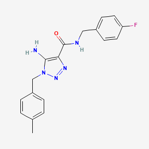 molecular formula C18H18FN5O B2893660 5-amino-N-(4-fluorobenzyl)-1-(4-methylbenzyl)-1H-1,2,3-triazole-4-carboxamide CAS No. 900013-45-8