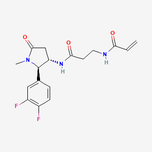 molecular formula C17H19F2N3O3 B2893661 N-[(2R,3S)-2-(3,4-Difluorophenyl)-1-methyl-5-oxopyrrolidin-3-yl]-3-(prop-2-enoylamino)propanamide CAS No. 2361810-42-4