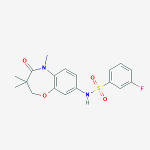 3-fluoro-N-(3,3,5-trimethyl-4-oxo-2,3,4,5-tetrahydrobenzo[b][1,4]oxazepin-8-yl)benzenesulfonamide