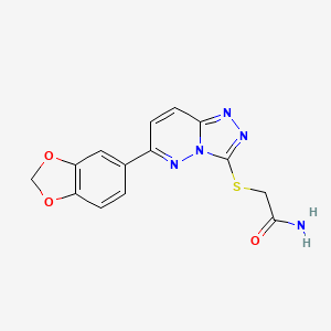 molecular formula C14H11N5O3S B2893679 2-{[6-(2H-1,3-benzodioxol-5-yl)-[1,2,4]triazolo[4,3-b]pyridazin-3-yl]sulfanyl}acetamide CAS No. 894063-29-7