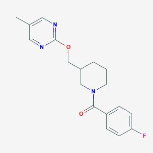 (4-Fluorophenyl)-[3-[(5-methylpyrimidin-2-yl)oxymethyl]piperidin-1-yl]methanone