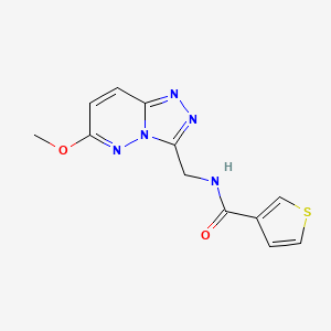 molecular formula C12H11N5O2S B2893689 N-((6-methoxy-[1,2,4]triazolo[4,3-b]pyridazin-3-yl)methyl)thiophene-3-carboxamide CAS No. 2034416-31-2
