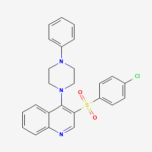 molecular formula C25H22ClN3O2S B2893698 3-(4-CHLOROBENZENESULFONYL)-4-(4-PHENYLPIPERAZIN-1-YL)QUINOLINE CAS No. 887224-54-6