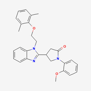 molecular formula C28H29N3O3 B2893780 4-{1-[2-(2,6-dimethylphenoxy)ethyl]-1H-1,3-benzodiazol-2-yl}-1-(2-methoxyphenyl)pyrrolidin-2-one CAS No. 890633-20-2